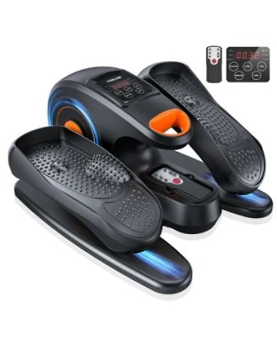 Fed Fitness Under Desk Electric Elliptical For Seniors Seated Pedal Exerciser With Remote Control 10 Speeds Foot Straps