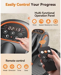 Fed Fitness 3-in-1 Under Desk Elliptical, Quiet and Portable Electric Seated Pedal Exerciser with 10 Level Resistances and Speeds, Remote Control