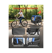 Ruie Smaller Pet Bike Trailer Bicycle Carrier Supports up to 66 lbs Internal Leash
