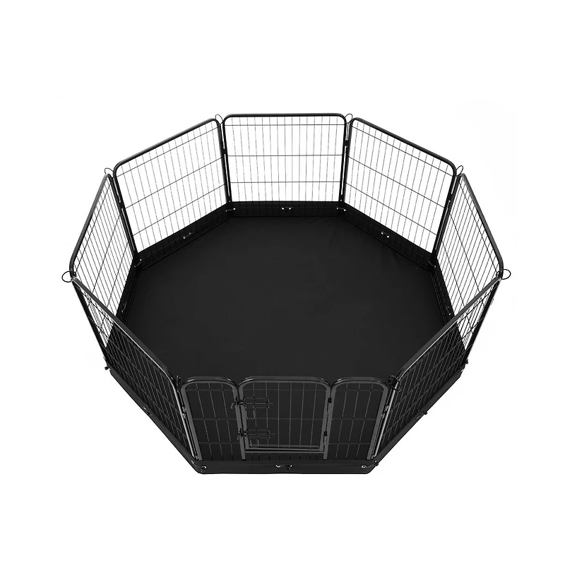 Ruie 8 Panel Foldable Metal Dog Exercise Pen 24 in Tall Square Panels