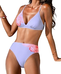 Cupshe Women's V-Neck Adjustable Bikini Set with Classic Coverage