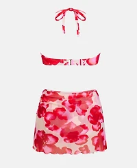 Cupshe Women's Floral Halter Bikini Set with Sarong