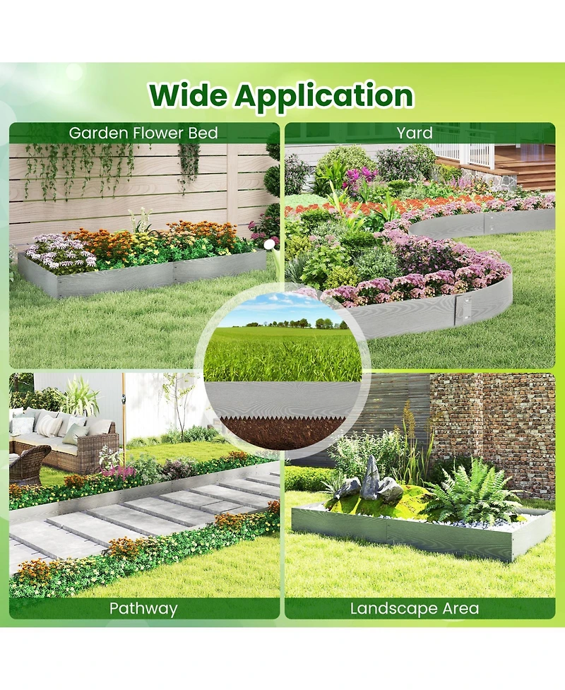 Sugift 6-Pack 20 Ft Galvanized Metal Landscape Edging for Lawn