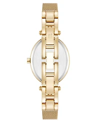 Anne Klein Women's Quartz Oval Gold-Tone Stainless Steel Mesh Watch 26mm