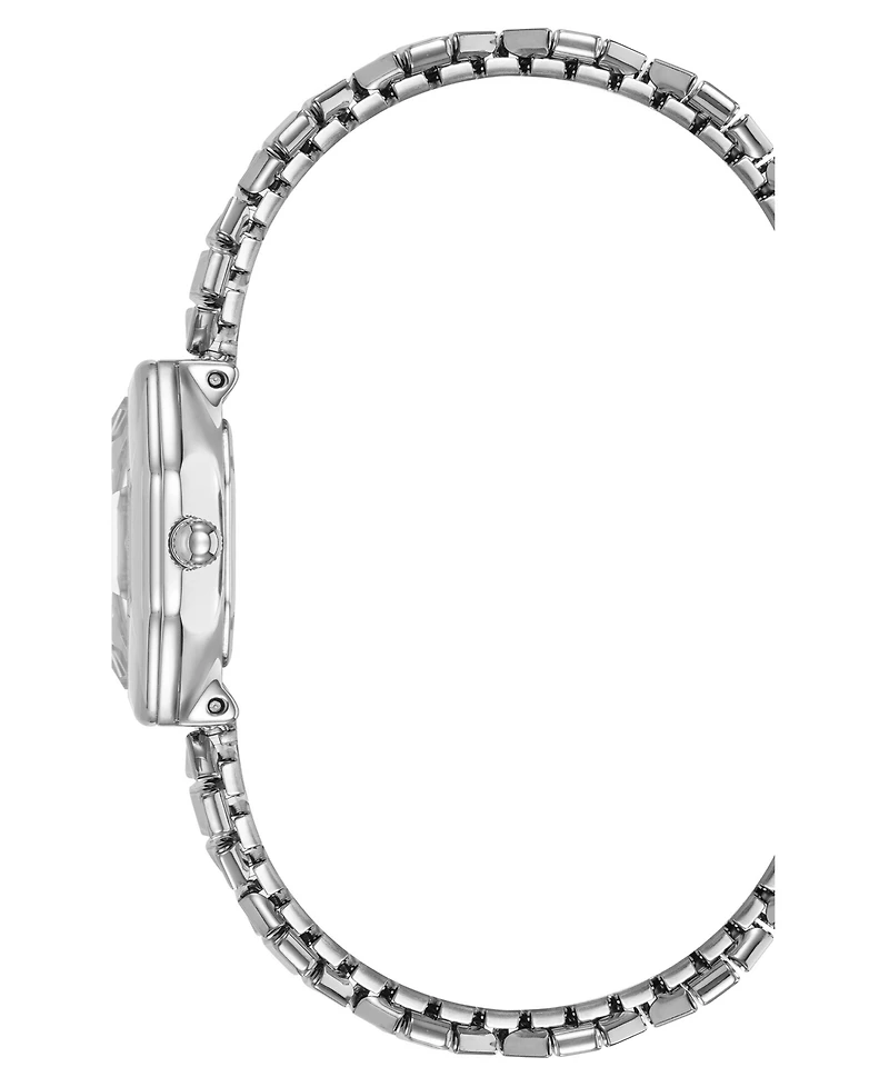 Anne Klein Women's Quartz Octagonal Crystal Accented Dial Silver-Tone Stainless Steel Expansion Band Watch 24mm