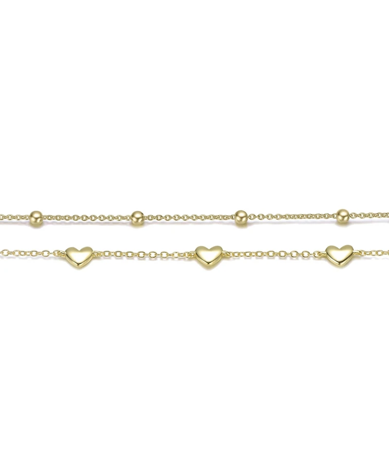 GiGiGirl 14K Gold Plated Station Bracelet 2-Piece Set