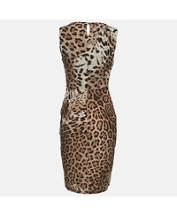 Pre-Owned Roberto Cavalli Women's Animal Printed Jersey Midi Dress