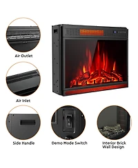 Gymax 28'' Electric Fireplace Recessed 900/1350W Fireplace Heater with Remote Control