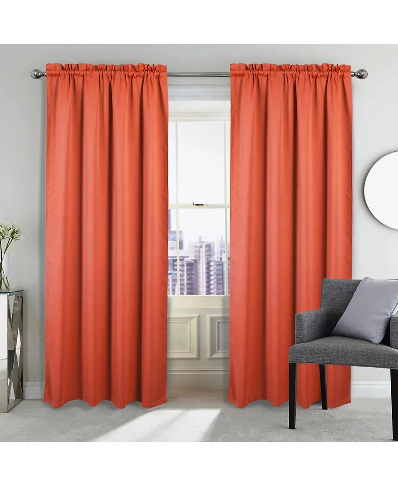 Rt Designers Collection 100Percentage Polyester Twilight Blackout Rod Pocket Curtain Panel