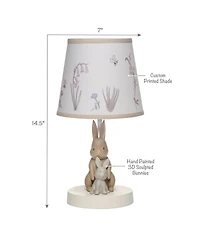 Lambs & Ivy Signature Bunny Hop Hand-Painted Resin Rabbits Lamp with Shade