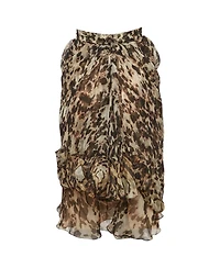 Pre-Owned Givenchy Women's Abstract Print Chiffon Draped Mini Skirt