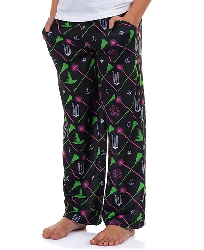 Wicked Girls Pajama Pants Elphaba and Glinda Broom Wand Charms Sleepwear Lounge Bottoms