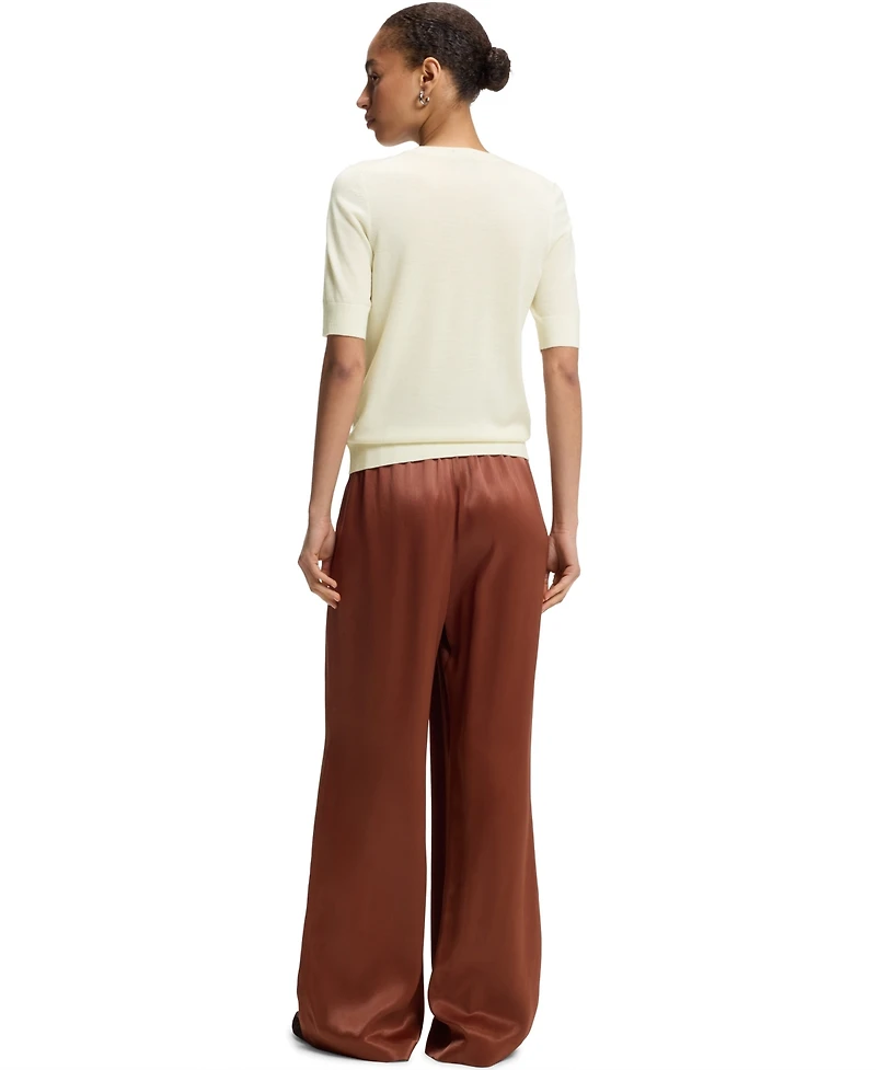 Boss by Hugo Women's Merino Wool Short-Sleeved Sweater