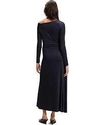 Boss by Hugo Women's Asymmetric Neckline Long-Sleeved Dress