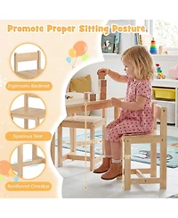 Slickblue 5 Piece Kids Furniture Set Table and Chairs Solid Wood Design