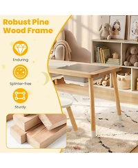 Slickblue Kids Activity Table Set Wooden with Double Sided Surface