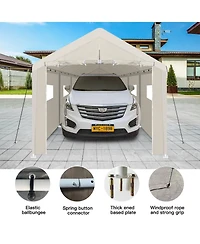 Mondawe 10 x 30 Ft Heavy Duty Portable Carport Garage Tent with Windows, Outdoor Storage Shelter