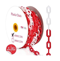 Pyle Safety Barrier Chain - 82-Foot Hazard Caution Plastic Chain
