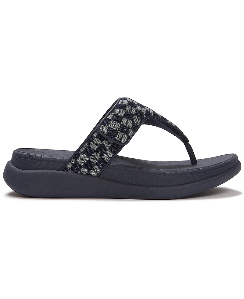 FitFlop Women's F-Mode Go Checkerboard-Denim Toe-Post Sandals