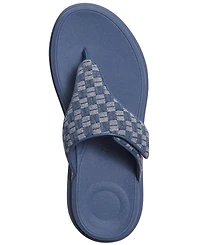 FitFlop Women's F-Mode Go Checkerboard-Denim Toe-Post Sandals