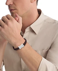 Calvin Klein Men's Leather Industrial Hardware Bracelet