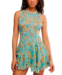 Free People Women's Raven Printed Ruffle Mini Dress