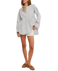 Free People Women's Alana Long-Sleeve Front Button Tunic Top