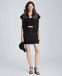 Kenneth Cole Women's Pull-On A-Line Mini Skirt
