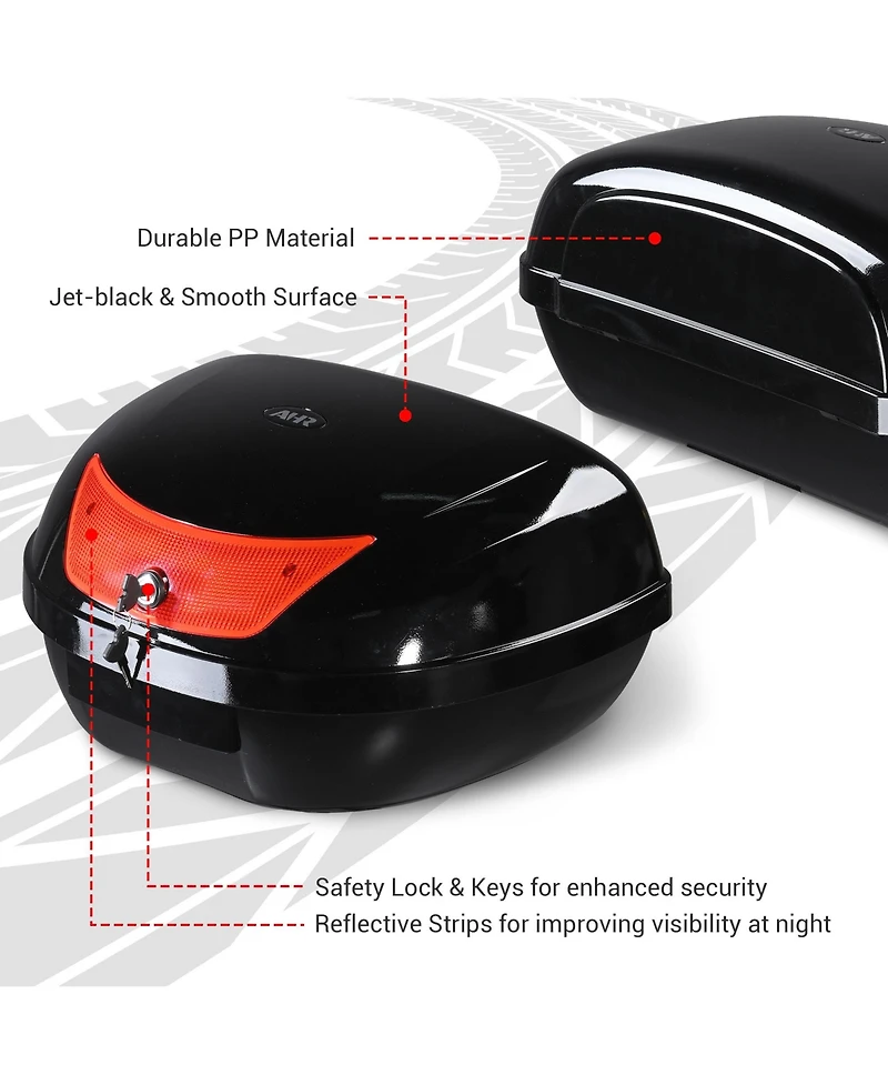 Yescom 50L Universal Motorcycle Tour Tail Box Scooter Trunk Storage with Lock Case