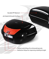 Yescom 50L Universal Motorcycle Tour Tail Box Scooter Trunk Storage with Lock Case