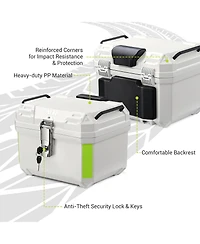 Yescom Ahr 36L Motorcycle Top Case Tour Tail Box Scooter Trunk Storage Backrest