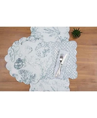C&F Home Cerulean Breeze Coastal Marine Print Quilted Table Runner 14" x 51