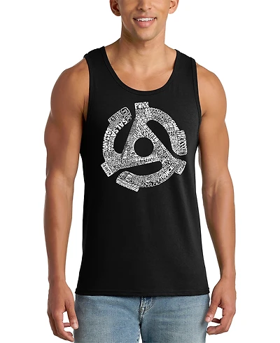 La Pop Art Men's Record Adapter Word Graphic Tank Top