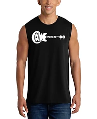 La Pop Art Men's Come Together Guitar Word Tank Top