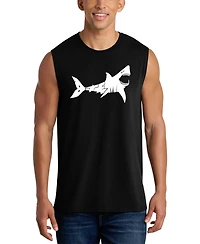 La Pop Art Men's Shark Graphic Tank Top
