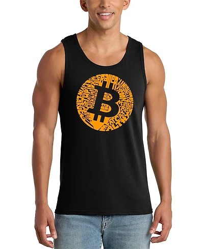 La Pop Art Men's Bitcoin Symbol Graphic Tank Top