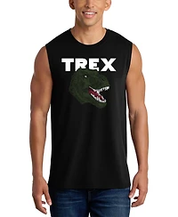 La Pop Art Men's T-Rex Dinosaur Head Graphic Tank Top