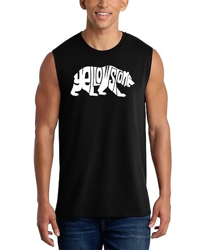 La Pop Art Men's Yellowstone Word Graphic Tank Top