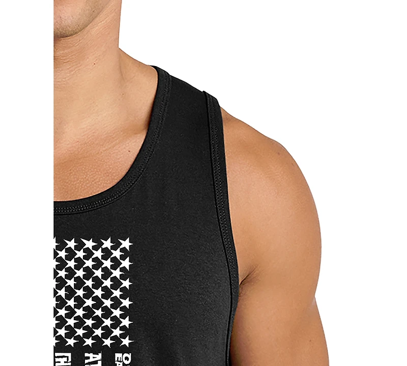 La Pop Art Men's American Flag Graphic Tank Top