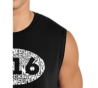 La Pop Art Men's 3:16 Oval Typography Word Graphic Tank Top