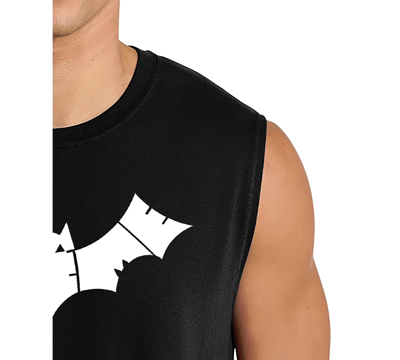 La Pop Art Men's Bat Silhouette Word Graphic Tank Top