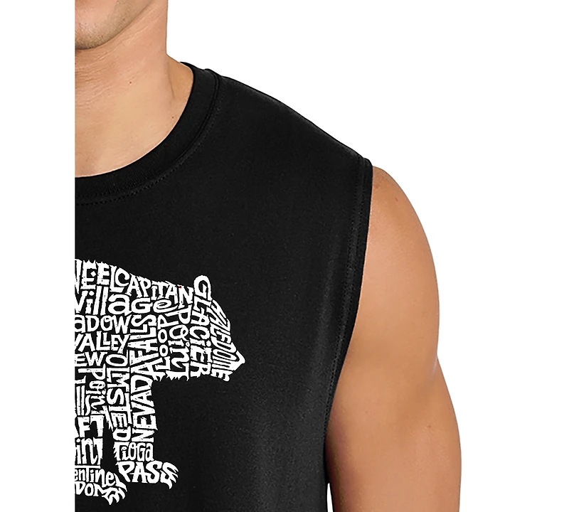 La Pop Art Men's Yosemite Word Graphic Tank Top