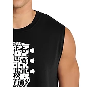 La Pop Art Men's New Orleans Guitar Word Graphic Tank Top