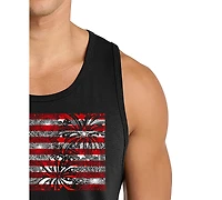 La Pop Art Men's Usa Flag Patriotic Motivational Typography Graphic Tank Top