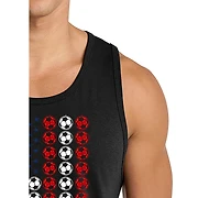 La Pop Art Men's Soccer Ball American Flag Graphic Tank Top