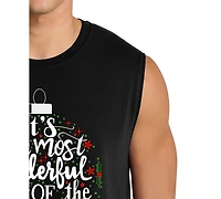 La Pop Art Men's It's the Most Wonderful Time of Year Word Tank Top