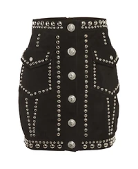 Pre-Owned Balmain Women's Studded Suede Mini Skirt