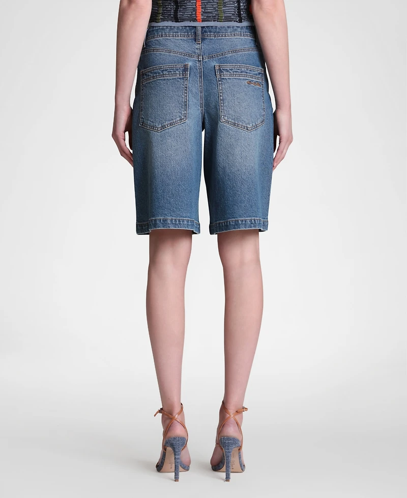 Avec Les Filles Women's Drawstring Mid-Rise Shorts