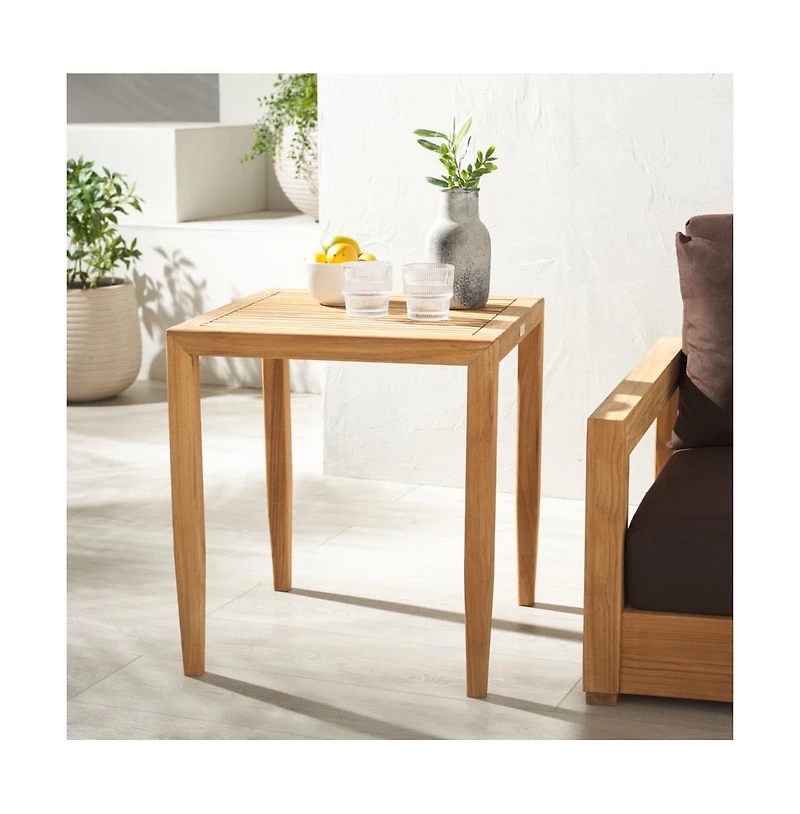 Safavieh Samoa Teak Patio Accent Table