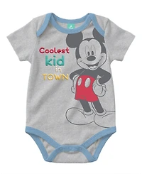 Disney Baby Boys' Mickey Mouse Long-Sleeve Hoodie, 2 Bodysuit and Pants, 4-Piece Set
